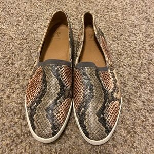 Frye Melanie Snakeskin Slip Ons